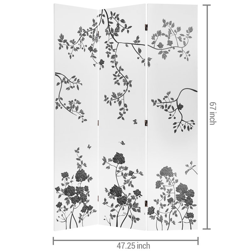 Red Barrel Studio® 47.25'' W x 67'' H 3 Panel Solid Wood Folding Room